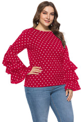 Women's plus size long tiers sleeve tunic blouse top Sai Feel