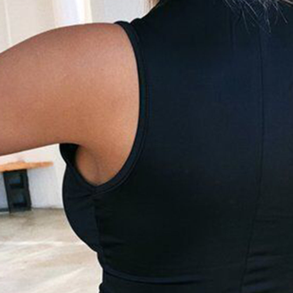 Women's sexy sleeveless slim zipper jumpsuits Sai Feel