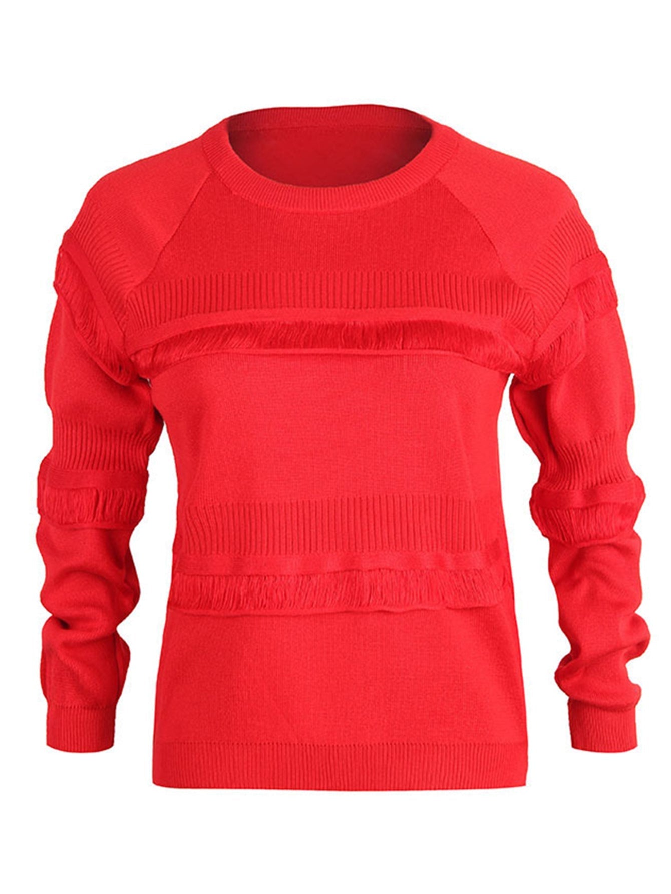 Women's splice casual slim round collar knitting sweater Sai Feel
