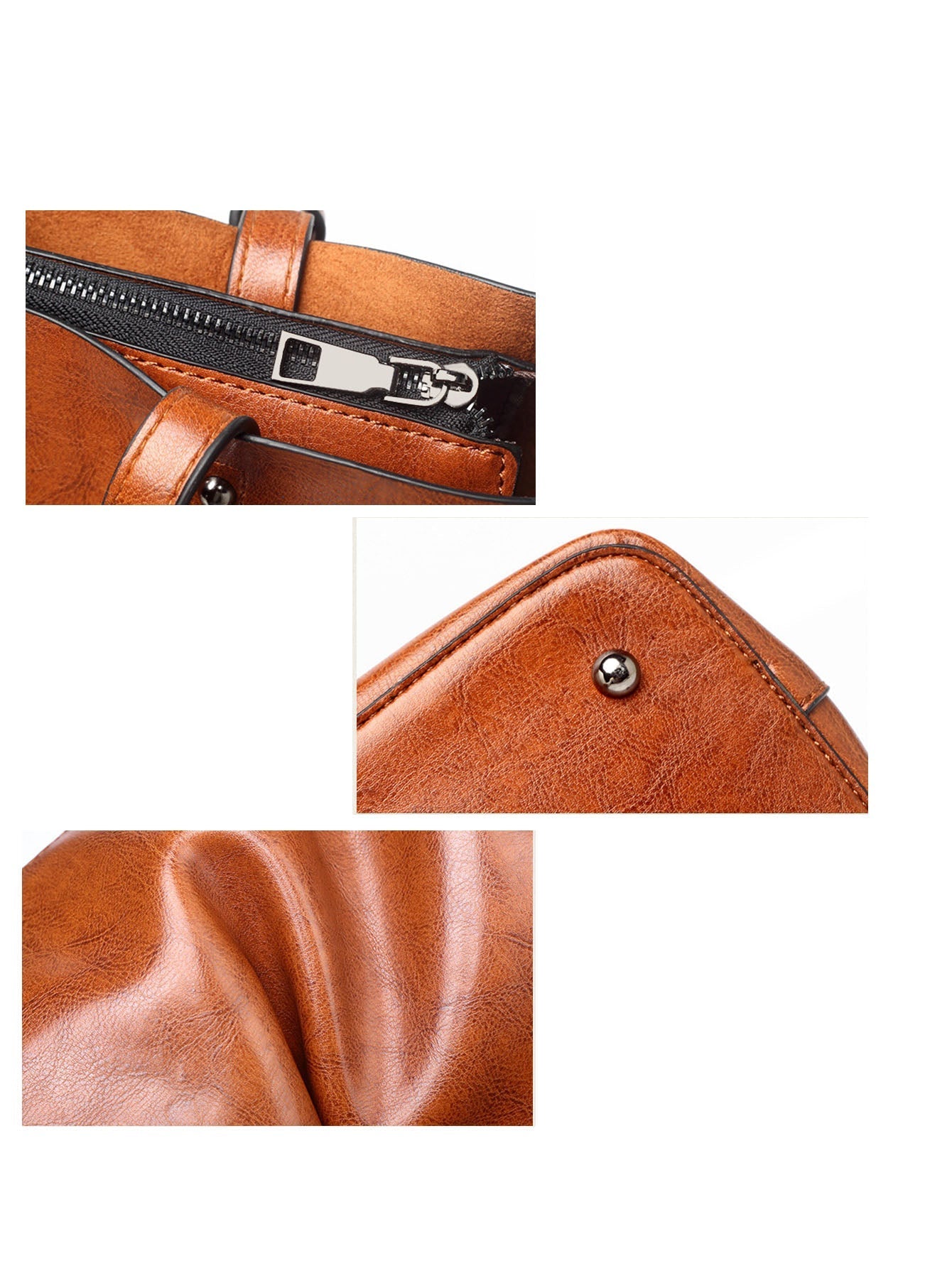 Women's tote bag retro oil leather large capacity women's single shoulder handbag Sai Feel