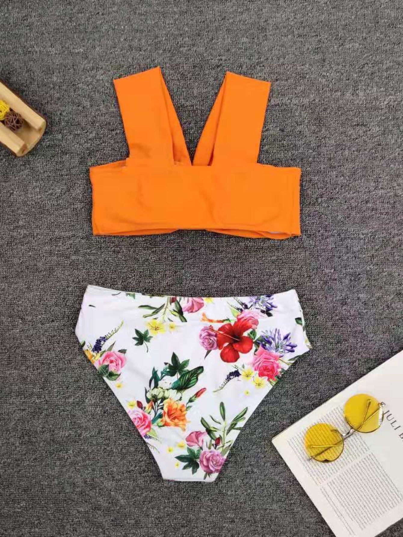 Women two pieces Bikini Set Swimsuit off shoulder Swim Tops High Waisted Swimwear Sai Feel