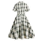 Womens 1950s Retro Rockabilly Princess Cosplay Dress plaid 50's 60's Party Costume Gown(S-XL) Sai Feel
