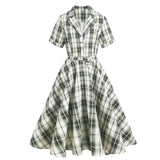 Womens 1950s Retro Rockabilly Princess Cosplay Dress plaid 50's 60's Party Costume Gown(S-XL) Sai Feel