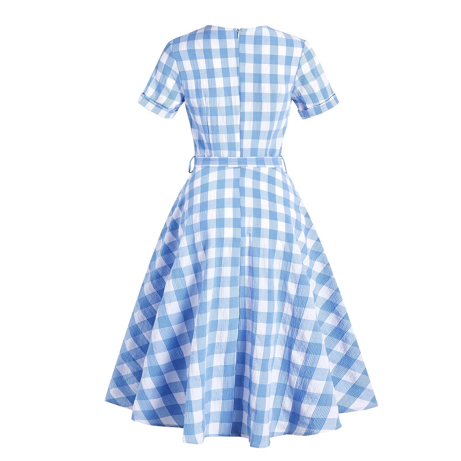 Womens 1950s Retro Rockabilly Princess Cosplay Dress plaid Audrey Hepburn 50's 60's Party Costume Gown(S-2XL) Sai Feel