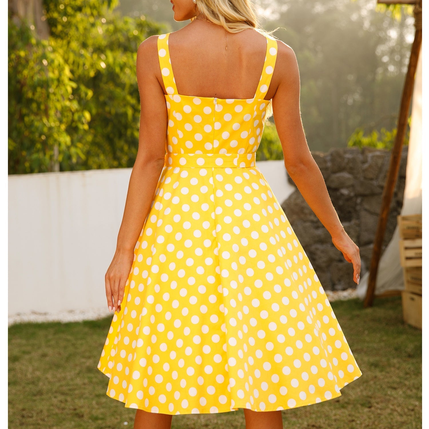 Womens 1950s Retro Rockabilly Princess Cosplay Dress polka dot apron  50's 60's Party Costume Gown(S-2XL) Sai Feel