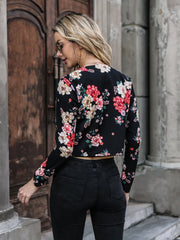 Womens Floral Jackets Lightweight Zip Up Casual Inspired Bomber Jacket Sai Feel