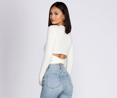 Wrap Waist Ribbed Crop Top Sai Feel