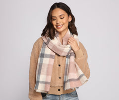 Wrapped In Cozy Vibes Plaid Blanket Scarf Sai Feel