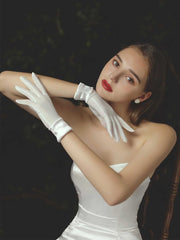 Wrist Length Bridal wedding Gloves accessories without metal butterfly Sai Feel