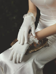 Wrist Length ruffle Bridal wedding Gloves accessories Sai Feel