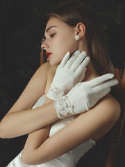 Wrist Length satin Bridal wedding Gloves accessories Sai Feel