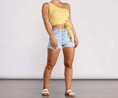 Your Everyday High Rise Light Denim Shorts Sai Feel