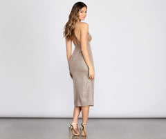 Yvette Deep V Midi Dress Sai Feel