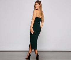 Zadie Formal High-Slit Midi Dress Sai Feel