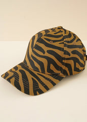 Zebra Print Baseball Cap Sai Feel