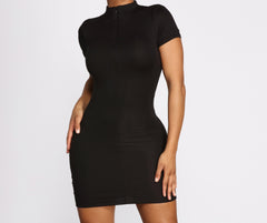 Zip Up Chic Mini Dress Sai Feel