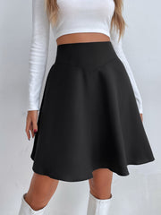 Zipper Up Flare Skirt Sai Feel