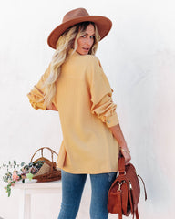 Addyson Button Down Knit Shacket - Yellow