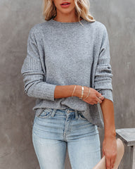 Alesso Ribbed Sleeve Knit Sweater - Heather Grey - FINAL SALE