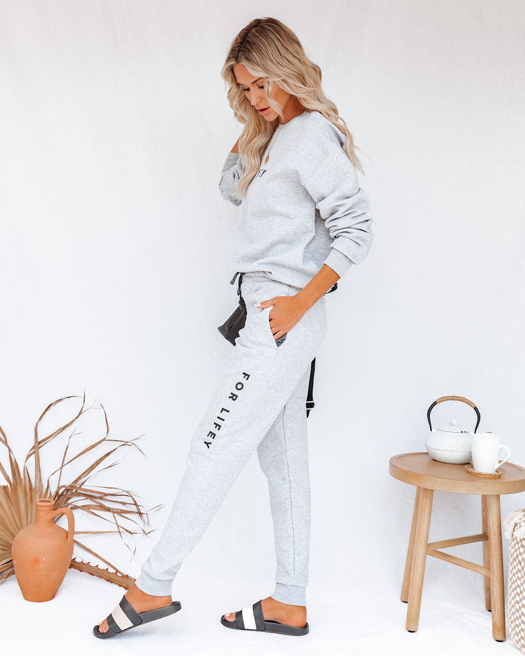 A Wifey For Lifey Cotton Blend Pocketed Joggers - FINAL SALE