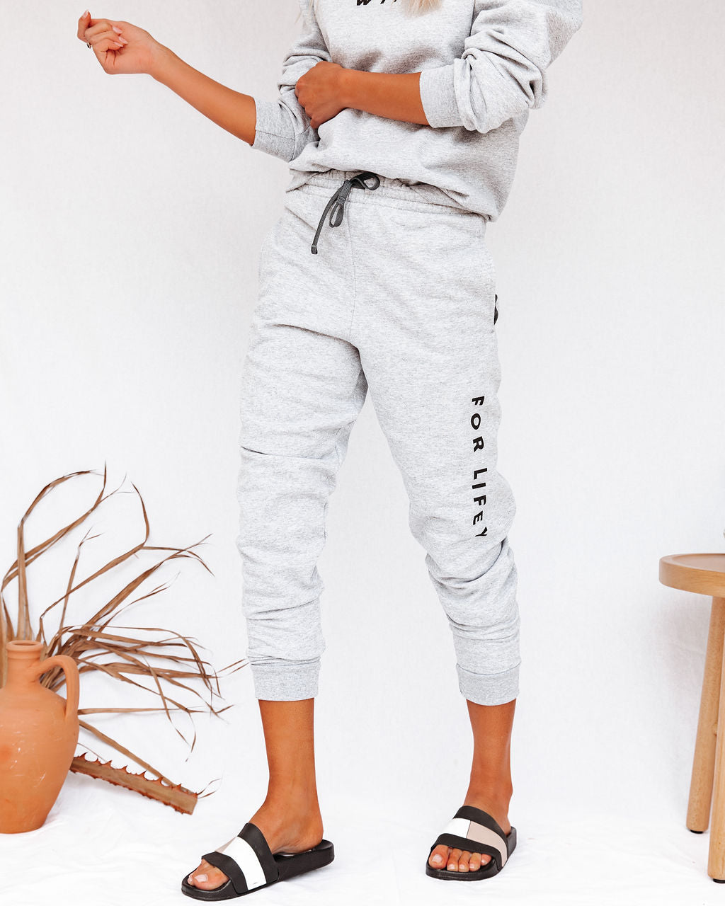 A Wifey For Lifey Cotton Blend Pocketed Joggers - FINAL SALE