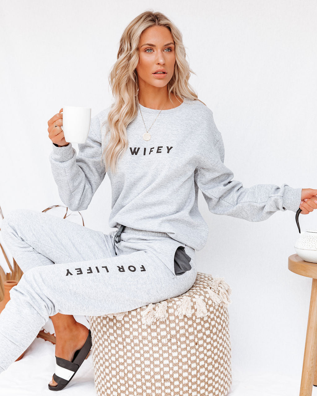 A Wifey For Lifey Cotton Blend Pocketed Joggers - FINAL SALE