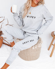 A Wifey For Lifey Cotton Blend Pocketed Joggers - FINAL SALE