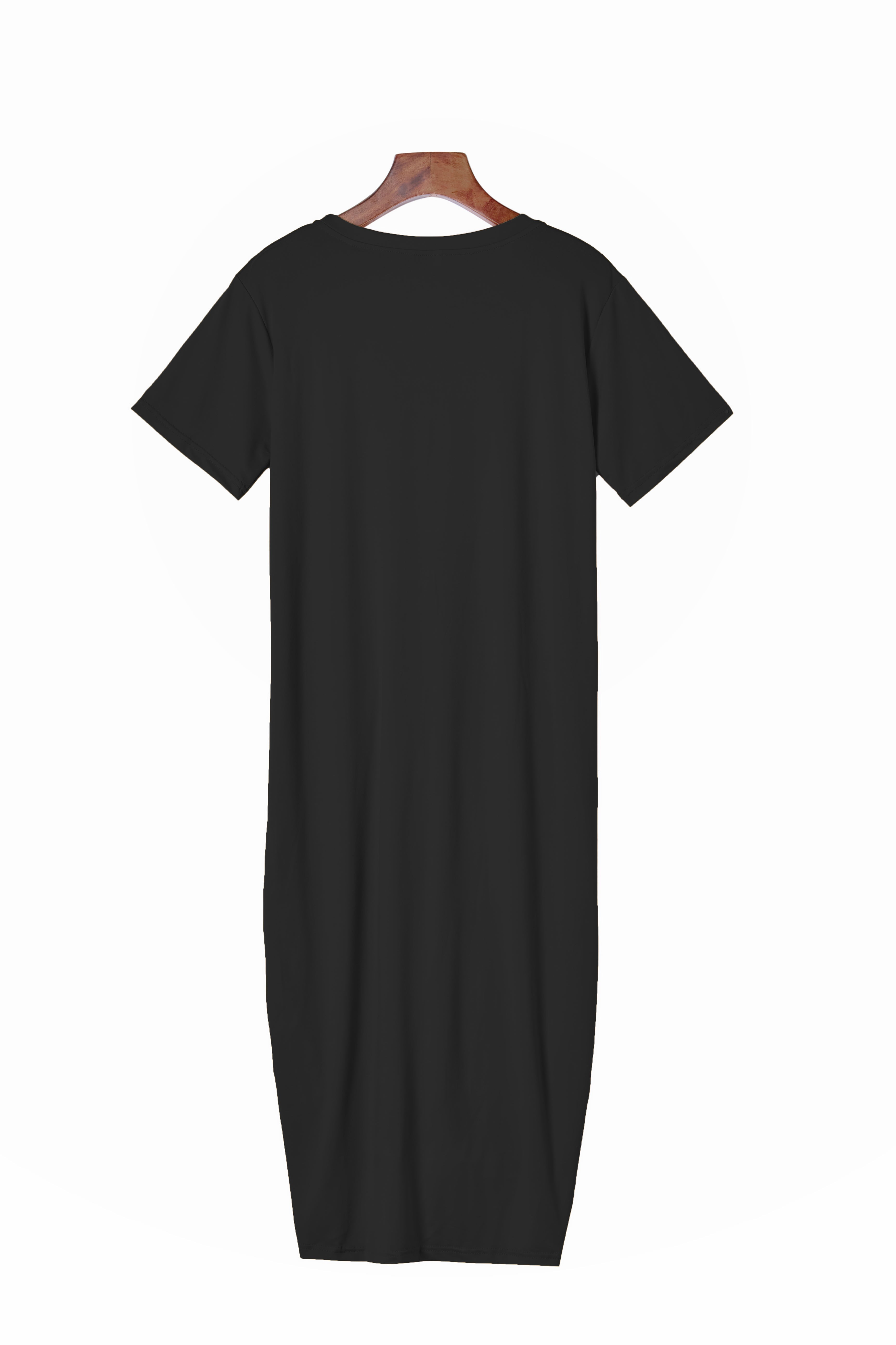 crew neck short sleeve Solid Twist front tee Dress Sai Feel