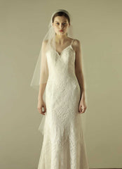 mid length mesh church wedding veil Sai Feel