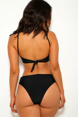 Black Tie Knot Two Piece Bikini